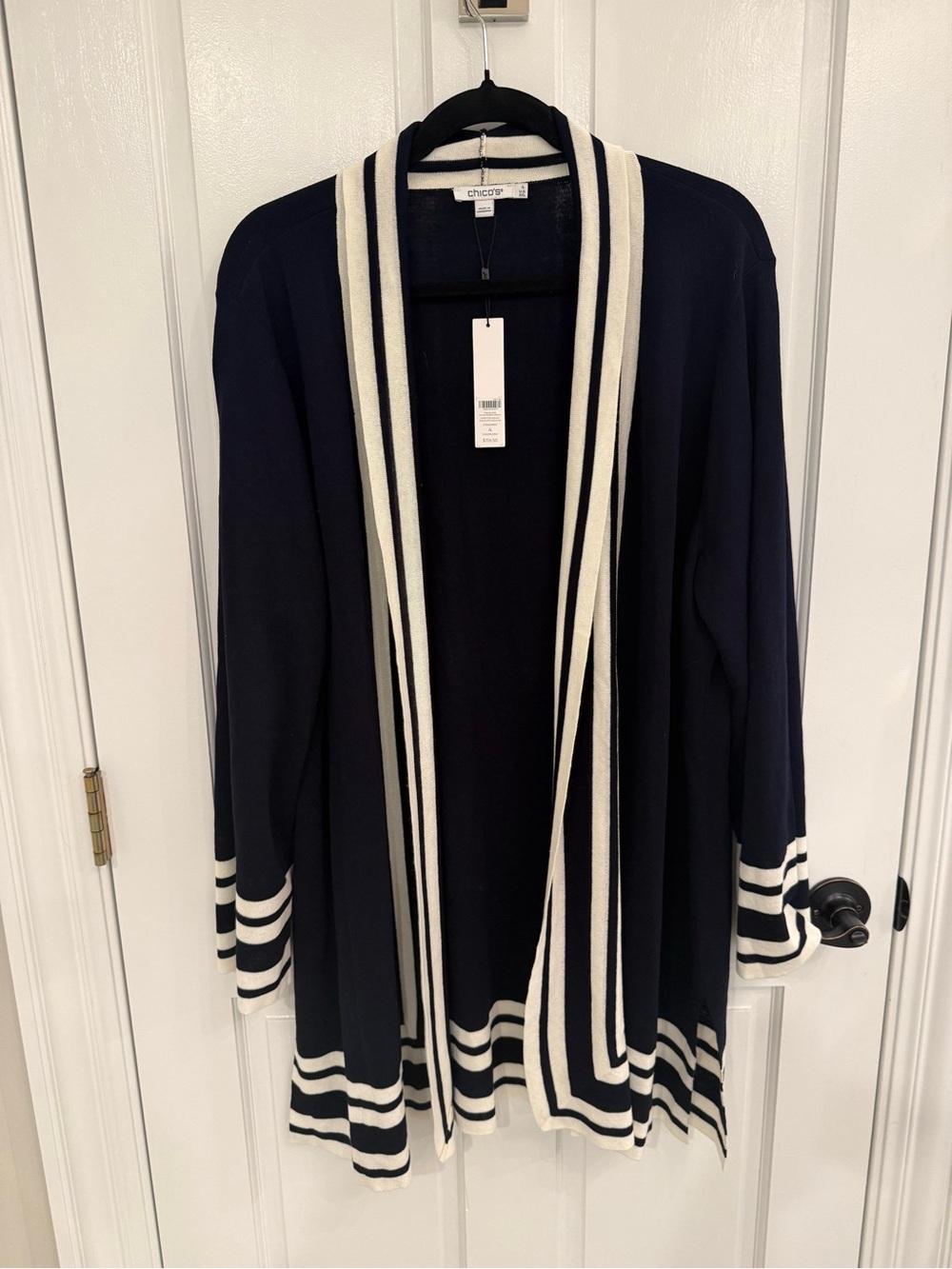 Chico’s open front cardigan NWT